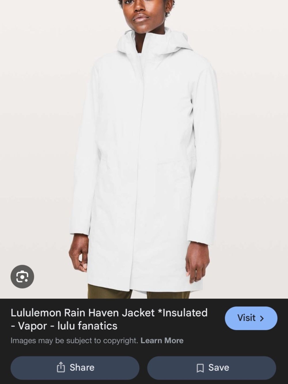 lululemon athletica Vapor Rain Haven Jacket - White